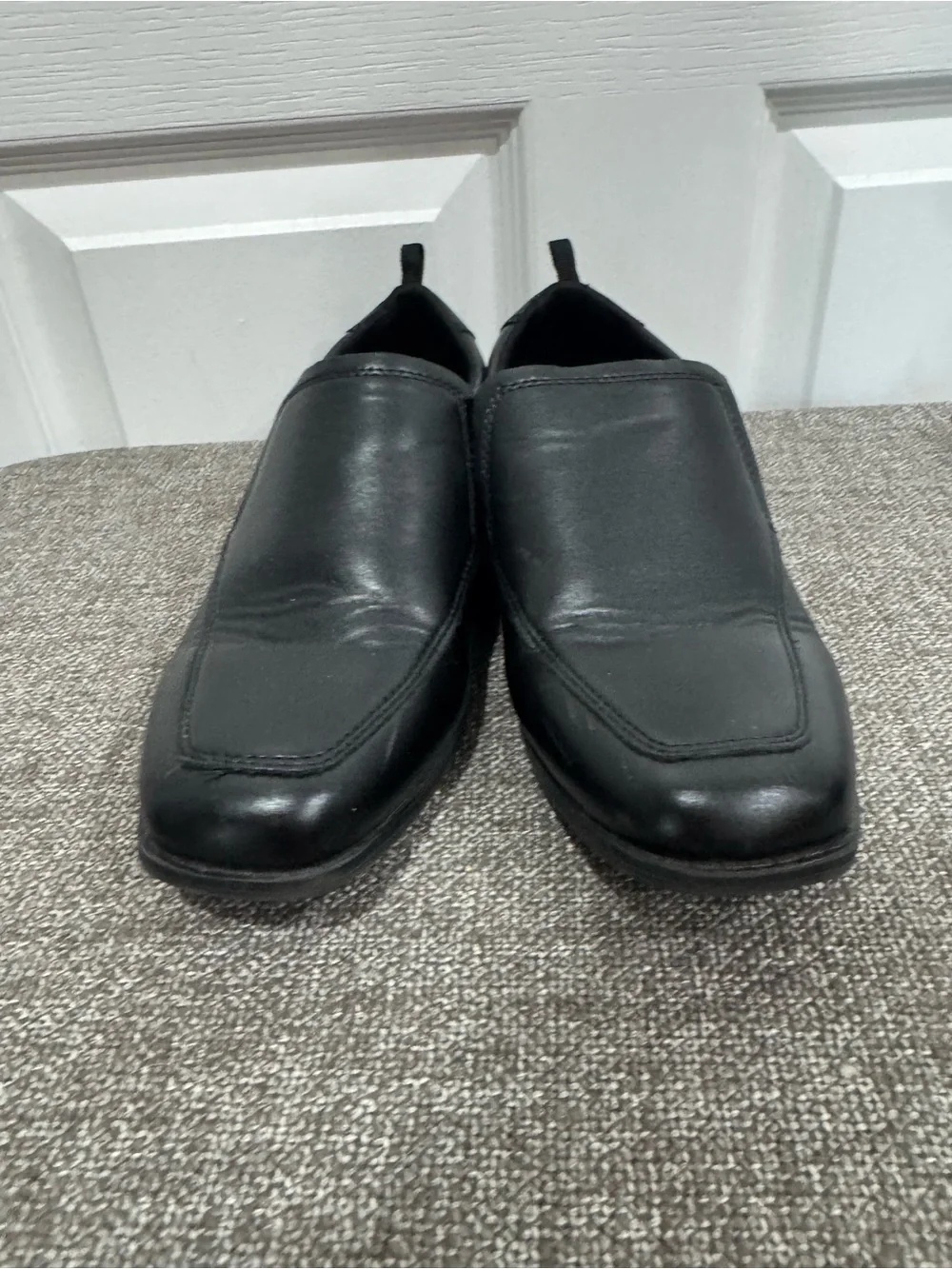 Boys Black Slip-On Dress Shoes